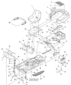 Frame, Body And Seat Group Diagram and Parts List for 1694862-ZT1644E  Briggs and Stratton Lawn Tractor